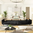 thumbnail image 6 of vidaXL 2-Seater Sofa Bed with Two Pillows Black Velvet, 6 of 10