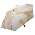 thumbnail image 4 of Turquoise Pink Gold Marble Compact Sun Umbrella Windproof Travel Umbrellas for Rain Strong Portable UV Protection, 4 of 8