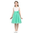 thumbnail image 2 of Moggemol Kids Girls Wedding Flower Girl Dress Pageant Evening Party Bridesmaid Gown Dance Ball Gown White&Turquoise 6, 2 of 7