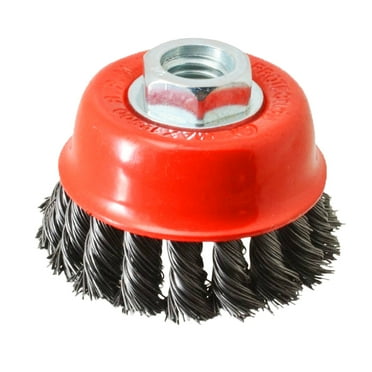 Robtec Twist Wire Cup Brush, 6" x 5/8"-11 Threaded Arbor