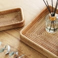 thumbnail image 4 of Bamboo Rattan Woven Storage Baskets,Rectangular Fruit Bread Trays,Wicker Woven Baskets for Home Decor,Multifunctional Storage Baskets for Organizing Tabletop Bathroom Kitchen,3pcs,(L+M+S), 4 of 6