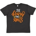 thumbnail image 3 of Inktastic Thanksgiving I'll Bring the Rolls in Orange Youth T-Shirt, 3 of 5