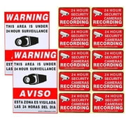 VideoSecu Warning Sign 2 Large Decals 10 Small Stickers for CCTV Security Camera Surveillance DVR System ckk