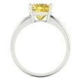 thumbnail image 4 of 2.5 ctw Solitaire Anniversary Ring for Women | Cushion Cut Natural Citrine | Hyperallergenic Solid 18K White Gold, 4 of 5