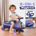 thumbnail image 3 of TOKTOO 6V Electric Wiggle Car for Kids, 2 Seater Ride On Toy with Bluetooth Music, LED Lights & Flashing Wheels, Kids Electric Ride On Car for Boys Girls Ages 3+, Purple, 3 of 9