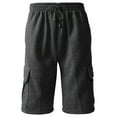 thumbnail image 2 of Hat and Beyond Men's Basic Casual Comfort Fleece Cargo Sweat Shorts with Drawstring, 2 of 5