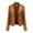 Gold, variant on QIPOPIQ Clearance Jackets for Women Women's Slim Leather Stand Collar Zip Motorcycle Suit Belt Coat Jacket Tops