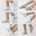 thumbnail image 4 of Bocaoying 6 Pairs Women's Ruffle Ankle Socks, Lettuces Crew Socks for Women with White and Black Accent, Combed Cotton Breathable Socks with Checkered & Stripe Patterns, Size 5-9, 4 of 8