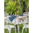 thumbnail image 4 of Outdoor Tablecloth with Umbrella Hole Zipper Spring Floral Pig Round Tablecloth 60" Waterproof Outside Table Cloth Elegant Flowers Leaves Farmhouse Wooden Patio Table Cover Tablecloths for Picnic, 4 of 8