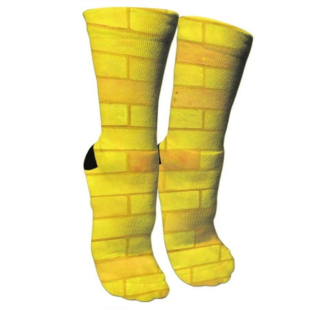

ULQUIEOR Women s Yellow Brick Road Performance Cotton Cushioned Athletic Crew Socks