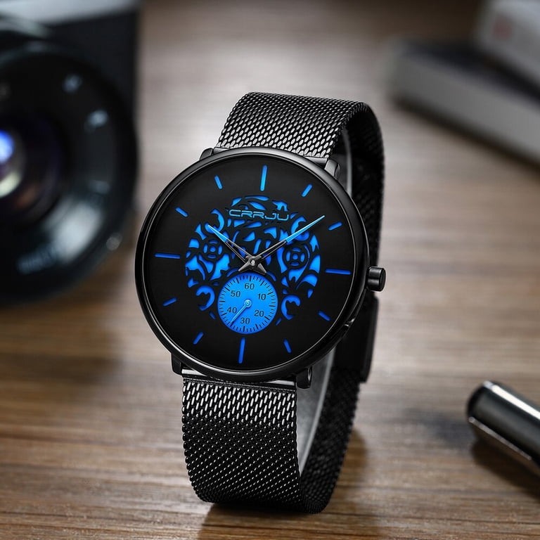 CRRJU Mens Watches Ultra-Thin Minimalist Waterproof Fashion  display picture 2