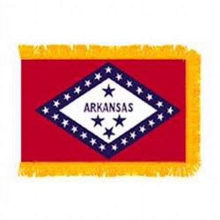 Annin Flagmakers 140390 3 ft. x 5 ft. Indoor and Parade Colonial Nyl-Glo Arkansas Flag with Fringe