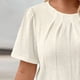 thumbnail image 4 of Xuyuer Womens T Shirts Short Sleeve Summer Tops Pleated T Shirt Casual Blouses Spring Clothes Beach Vacation 2025, 4 of 5