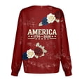 thumbnail image 4 of Women's Casual Fashion Long-Sleeve Stand-Up Collar Single-Button Independence Day Print Workwear Jacket Deep Red 3XL, 4 of 5
