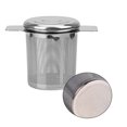 thumbnail image 3 of Tea Infuser with Lid Stainless Steel Coffee Herb Mesh Filter Double Handle Loose Leaf Tea Strainer, 3 of 8