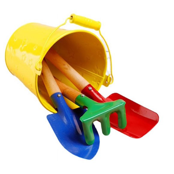 Pala pequeña, herramientas de jardinería para niños, juego de tres piezas para plantar, juego de pala para excavar, pala de juguete de playa, pala para plantar flores