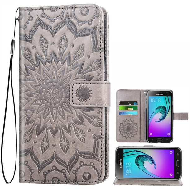 Phone Case For Samsung Galaxy J3 16 Wallet Cases With Leather Slim Flip Cover Card Holder Stand Accessories Men Black Walmart Com Walmart Com