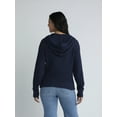 thumbnail image 2 of Time and Tru Women’s Lace Up Hoodie Sweater, Lightweight, Sizes XS-XXXL, 2 of 5