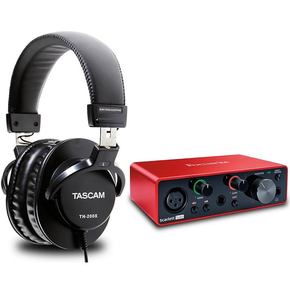 Scarlett Solo USB Audio Interface Gen 3 With TASCAM TH-200X Studio Headphones Bundle