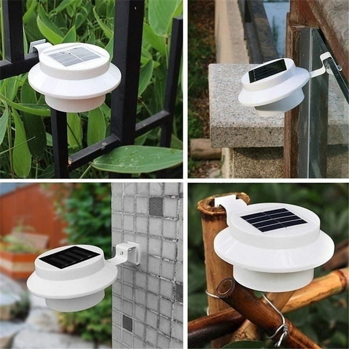 1/2/4/6 LED Solar Powered Light Outdoor Fence Roof Gutter Garden Yard Wall Lamp Garden Street Lighting Energy-saving Lights LED