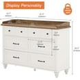 thumbnail image 6 of WAMPAT 6 Drawers Vertical TV Stand Dresser, White, 47.2" x 15.7" x 34.3", 6 of 8