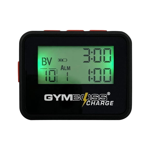 Temporizador de intervalos y cronómetro Gymboss Charge (negro/rojo)