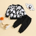 thumbnail image 4 of Wavsuf Outfits Set Clothes for Kids Top+Pant Solid Printed with Pockets Black Clothes Suit Size 12-18 Months, 4 of 9