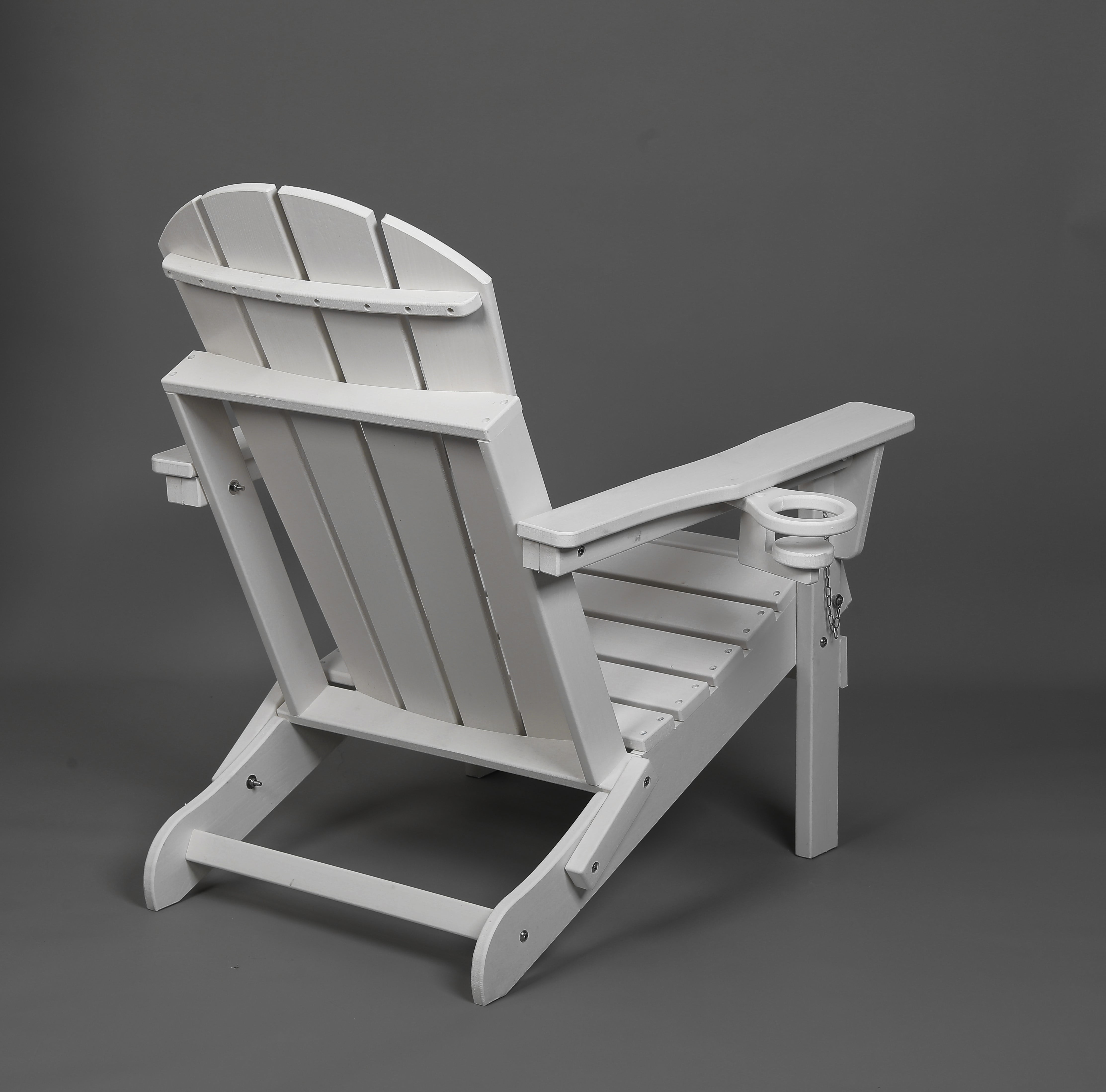 KAAYEE  Folding Adjustable Adirondack Chair,Patio Chairs, Lawn Chairs, Outdoor Chair, Adirondack Chair Plastic, Fire Pit, Weather Resistant with Cup Holder for Deck, Backyard, Garde White