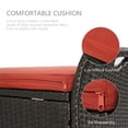 thumbnail image 4 of Iwicker Outdoor Patio Wicker Furniture Storage Bench Deck Box with Cushions, Rust Red, 4 of 8