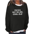 thumbnail image 2 of Pntutb mujeres de gran tamaño texto divertido letra impresa cuello redondo manga larga suelta solo sudadera tops pulóver blusa Pntutb Pntutb-1178, 2 of 5