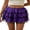Purple, variant on Women Mini Skirt, Vintage Elastic Waist Lace Skirt Patchwork Summer Layered Skirt for Casual Daily