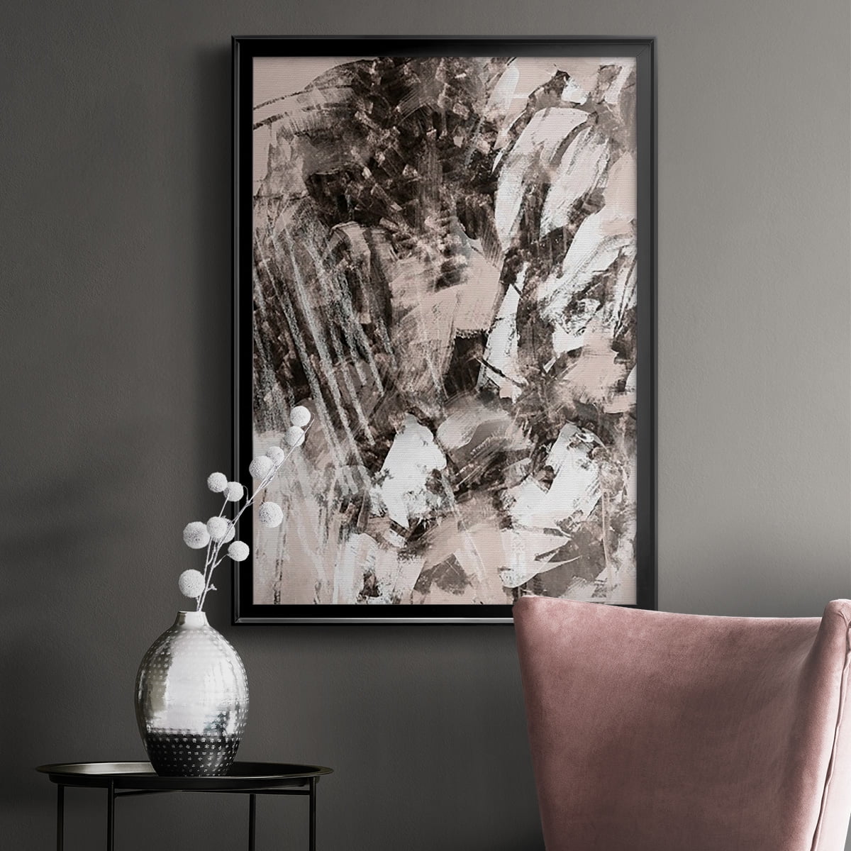 Blush Blackboard I Premium Framed Print, in Gold, Black, or Silver - Ready to Hang