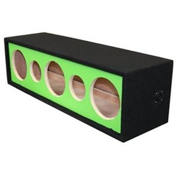 Deejay LED D10H3TW2VYGRSIDE 10 in. 3 Horns 2 Tweeters Side Speaker Enclosure, Green