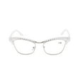 thumbnail image 2 of Women Bling Diamond Reading Glasses, Cat Eye Presbyopic Glasses, Ladies White Metal Readers +2.00, 2 of 2