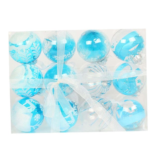 Adornos de Bolas de Navidad Macarena 12 Piezas Azul