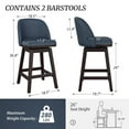 thumbnail image 6 of LUE BONA 26'' Swivel Bar Stools Set of 2, Counter Stools with Back & Footrest for Kitchen,Navy Blue, 6 of 8