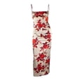 thumbnail image 4 of VISgogo Vestido sin mangas para mujer, estampado de flores, sin mangas, correa de espagueti, corte bajo, traje de verano de una pieza, S/M/L VISgogo  moda, 4 of 6
