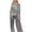 Gray, variant on Women’s Colorful Tie Dye Printed 2 Piece Set Chiffon Wedding Guest Dressy Suit Long Sleeve Shirts and Wide Leg Pant Suit