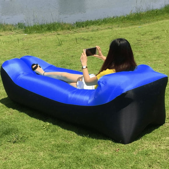 AMERTEER 92.51x27.55in Air Filled Inflatable Lounger Features Pillow and Travel Bag Fast Inflatable Portable Outdoor or Indoor Wind Bed Lounger Air Bag Sofa Air Sleeping Sofa Couch Laz