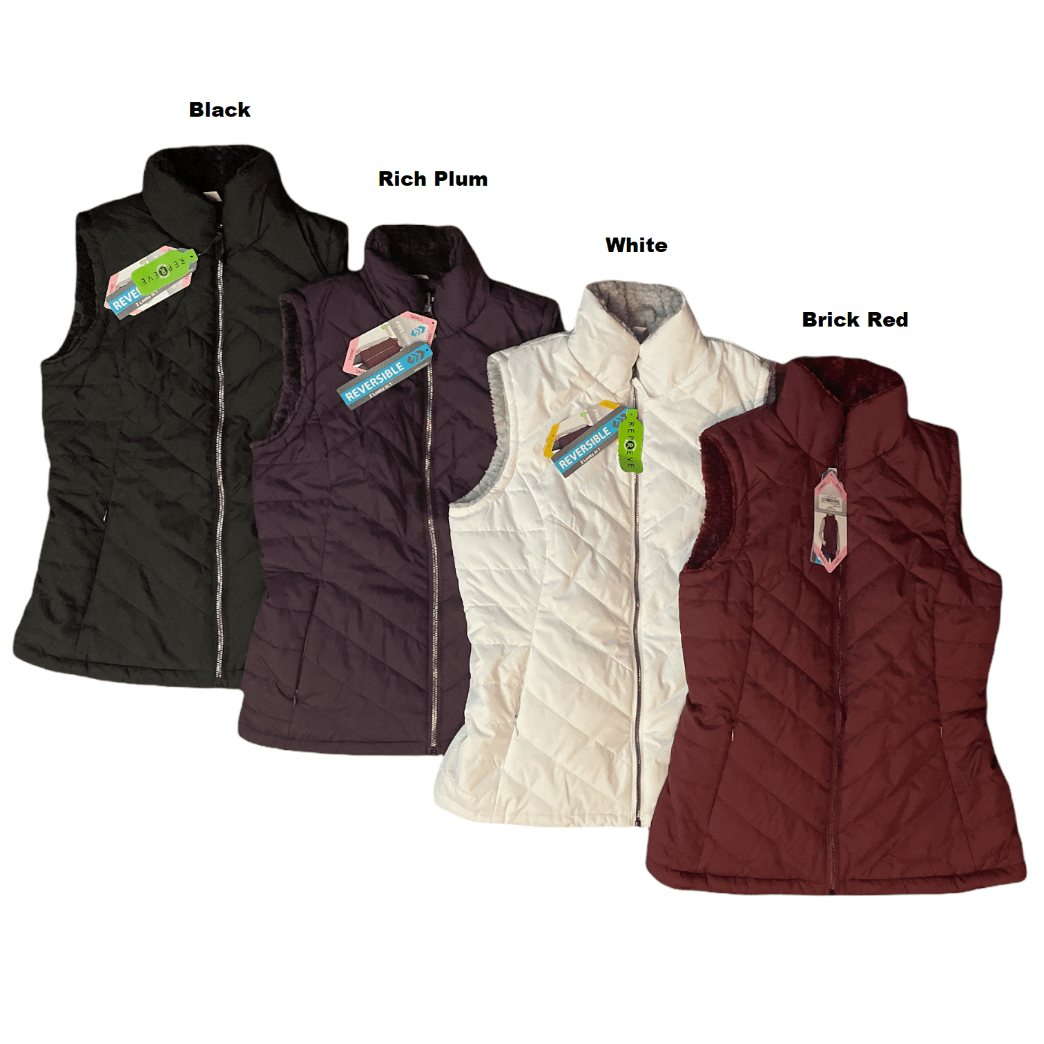 Free Country Women's Reversible Faux Fur Repreve Zip Up Vest (Brick Red, M)  - Walmart.com
