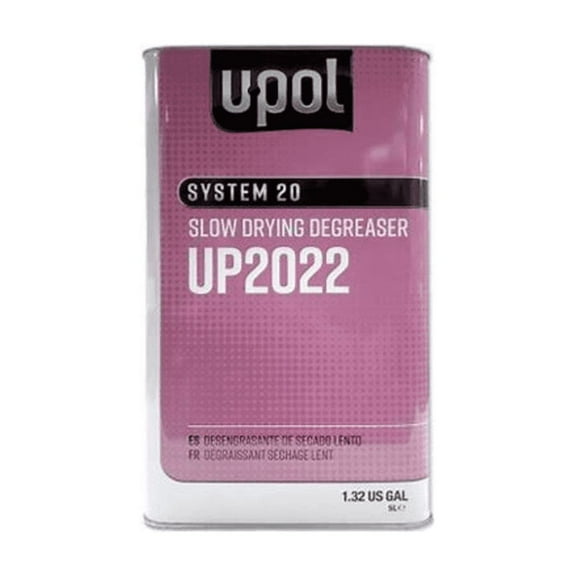 U Pol Products SYSTEM 20 UP2022 Slow Drying Solvent Based Degreaser, 5 L Tin, Clear