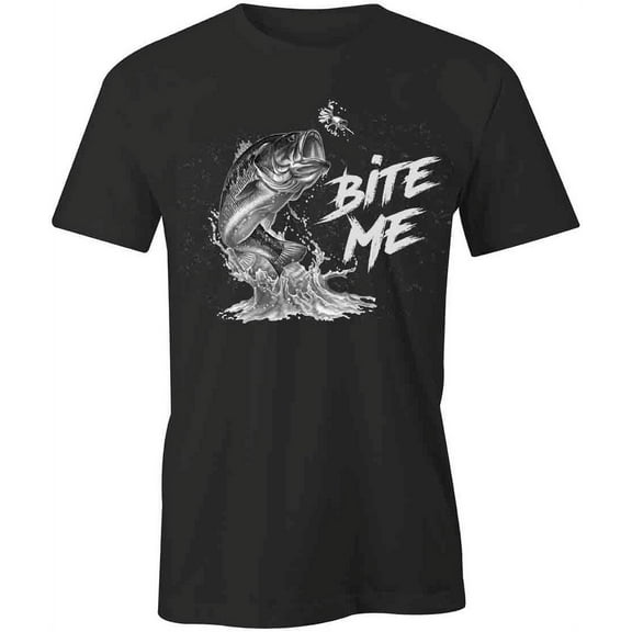 Bite Me T-Shirt | Funny Fishing Black Tee Gift