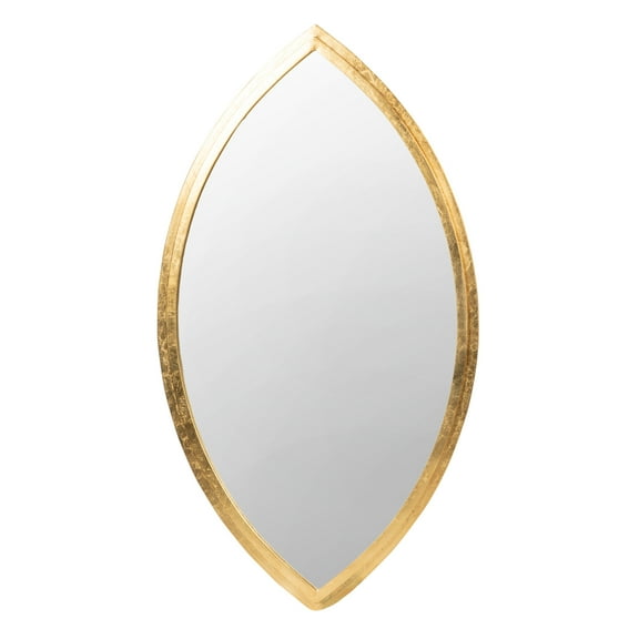 Oval Shape Metal Frame Wall Mirror, Gold- Saltoro Sherpi