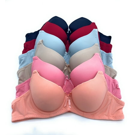 

Pack of 6 pieces Women s Wired Basic Regular Padded Everyday Bras A/B/C/D/DD 30A (66001-50RE4)