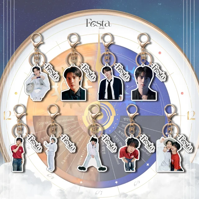 (Bulletproof Youth League) Set of 9 Keychain : Acrylic Keychain, Human shaped pendant