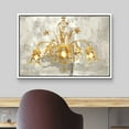 thumbnail image 3 of wall26 Framed Canvas Print Wall Art Gray Paint Stroke Fancy Gold Chandelier Decorative Lights Digital Art Realism Contemporary Chic Relax/Calm for Living Room, Bedroom, Office - 24"x36" Whi, 3 of 5