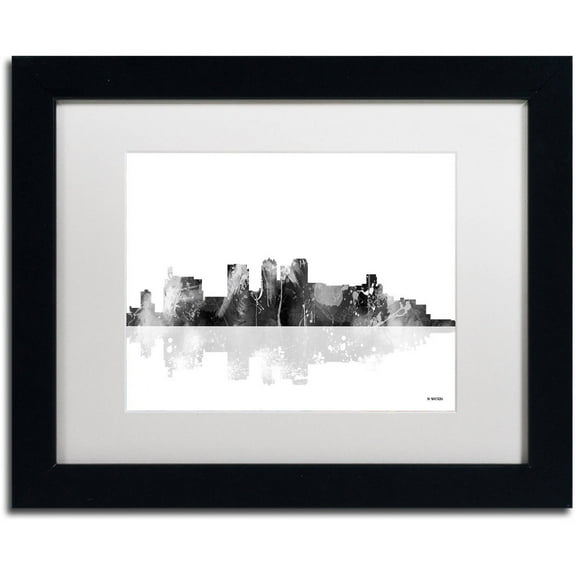 Trademark Fine Art "Birmingham Alabama Skyline BG-1" Canvas Art by Marlene Watson, White Matte, Black Frame