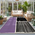 thumbnail image 2 of Large Area Rugs 6'x9', Purple Black Carpet Runner Indoor Outdoor Rugs Home Decor Aesthetic, Farmhouse Striped Modern Abstract Art Non Slip Mats Washable Accent Rug for Living Room Bedroom, 2 of 8