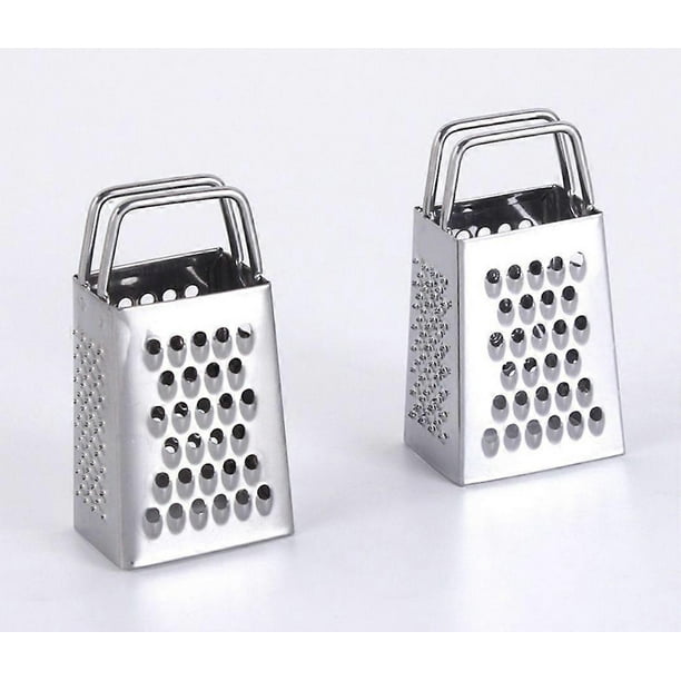 2pcs Mini Cheese Grater Stainless Steel Small Box Graters Lemon Zester Professional Box Grater with 4 Sides for Kitchen Slicer Vegetable Carrot Potato