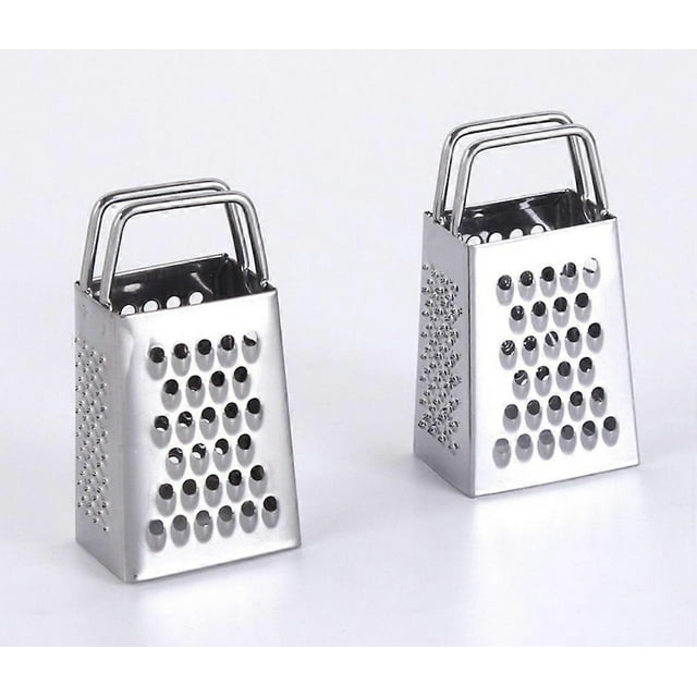 2pcs Mini Cheese Grater Stainless Steel Small Box Graters Lemon Zester Professional Box Grater with 4 Sides for Kitchen Slicer Vegetable Carrot Potato